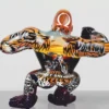 Casa Padrino XXL Deko Skulptur Gorilla Bunt H. 110 cm - Große Deko Figur