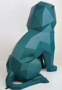 Casa Padrino XXL Deko Skulptur Löwe Grün H. 135 cm - Abstrakte Garten Deko Figur