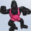 Casa Padrino XXL Deko Skulptur Gorilla Affe Schwarz / Pink 202 x 102 x H. 180 cm