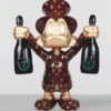 Casa Padrino XXL Deko Skulptur Ente Braun / Gold / Schwarz H. 120 cm - Große Deko Figur
