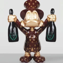 Casa Padrino XXL Deko Skulptur Ente Braun / Gold / Schwarz H. 120 cm - Große Deko Figur