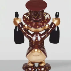 Casa Padrino XXL Deko Skulptur Ente Braun / Gold / Schwarz H. 120 cm - Große Deko Figur