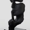 Casa Padrino XXL Deko Skulptur Matt Schwarz / Schwarz H. 190 cm