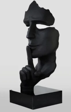 Casa Padrino XXL Deko Skulptur Matt Schwarz / Schwarz H. 190 cm