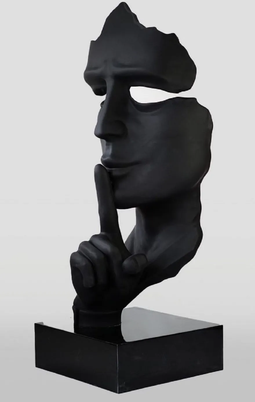Casa Padrino XXL Deko Skulptur Matt Schwarz / Schwarz H. 190 cm
