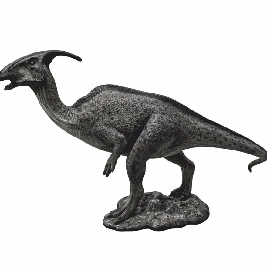 Casa Padrino XXL Deko Skulptur Dinosaurier Parasaurolophus Dunkelgrau 298 cm