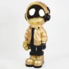 Casa Padrino XXL Deko Skulptur Astronaut mit Stern Gold / Schwarz H. 150 cm