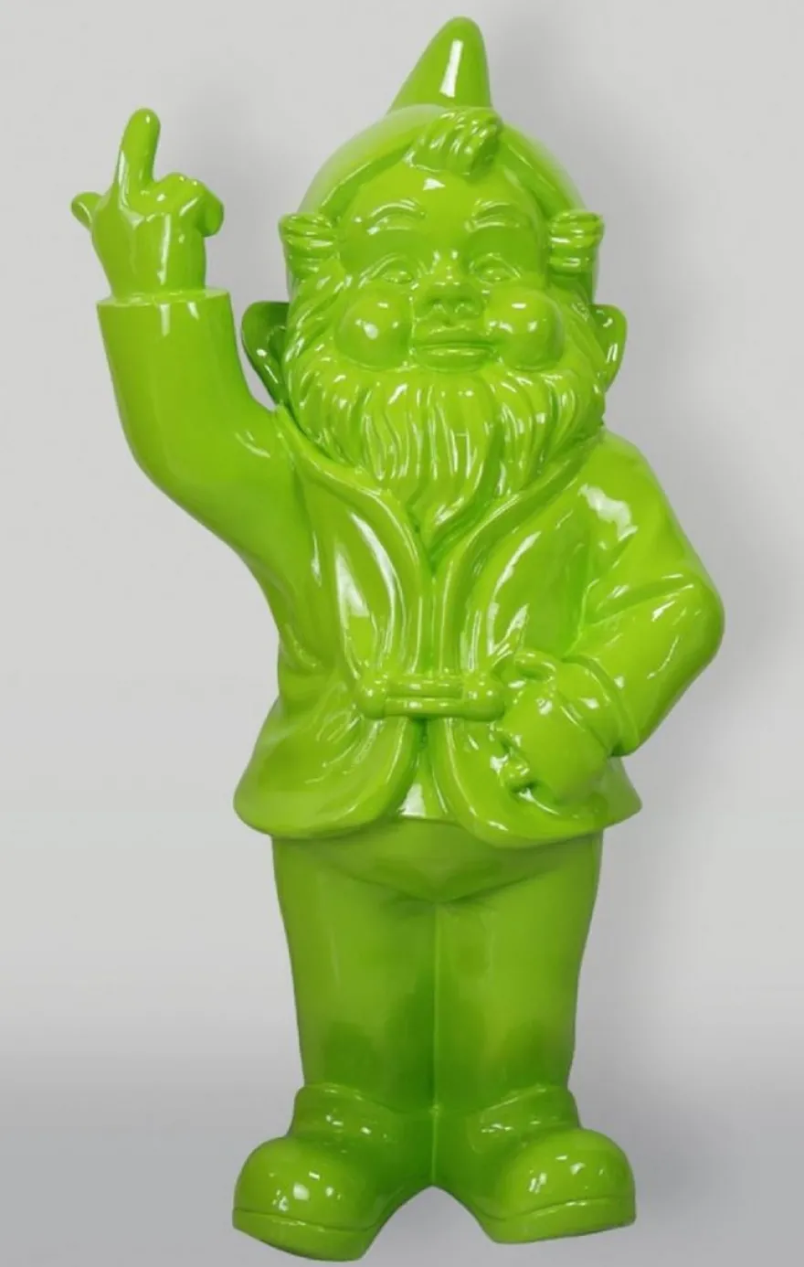 Casa Padrino XXL Deko Skulptur Gartenzwerg Grün H. 170 cm - Große Garten Figur