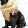 Casa Padrino XXL Deko Skulptur Löwe Schwarz / Gold H. 143 cm