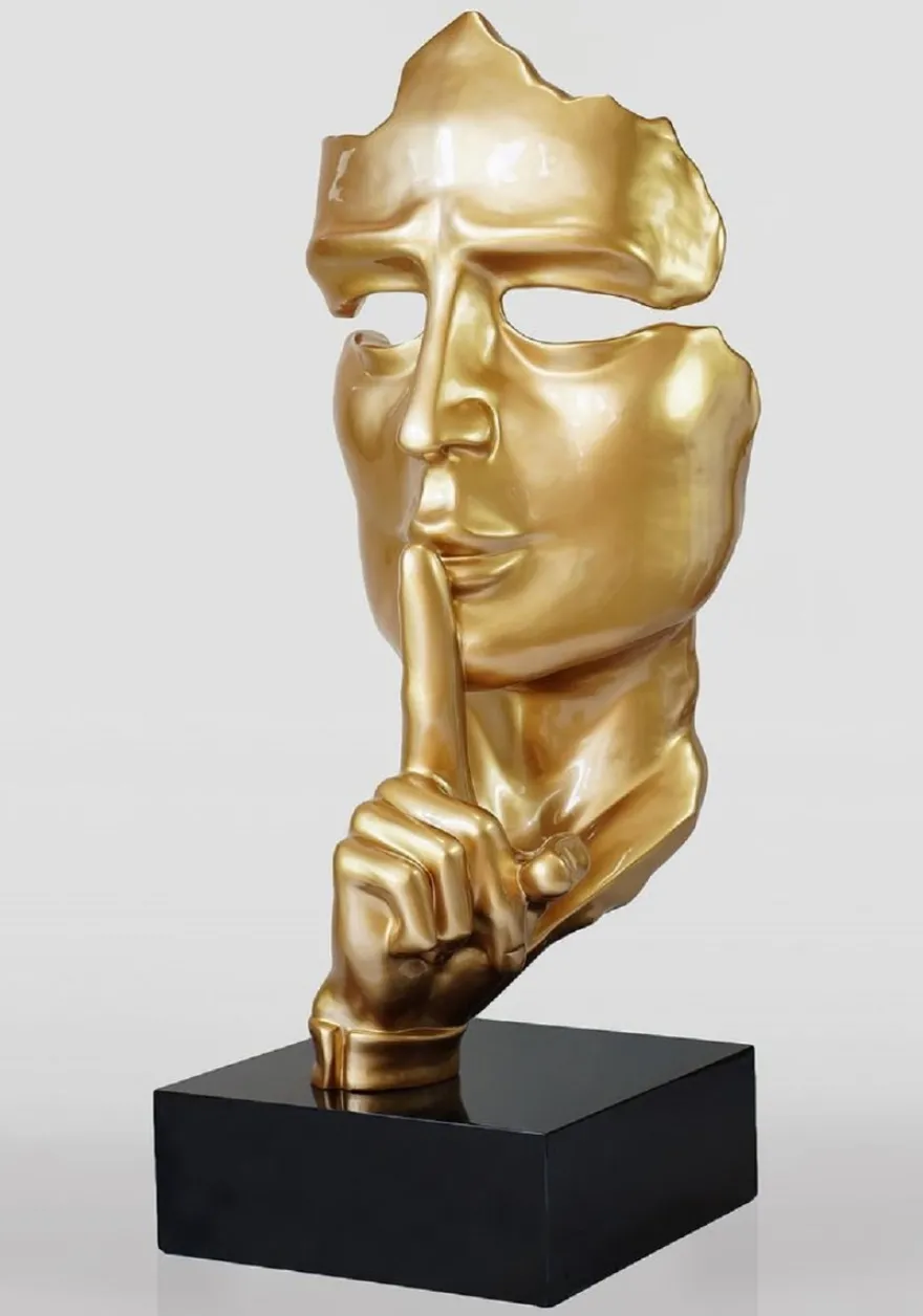 Casa Padrino XXL Deko Skulptur Gold / Schwarz H. 190 cm