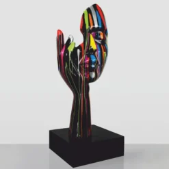 Casa Padrino XXL Deko Skulptur Schwarz / Bunt H. 190 cm - Große Deko Figur