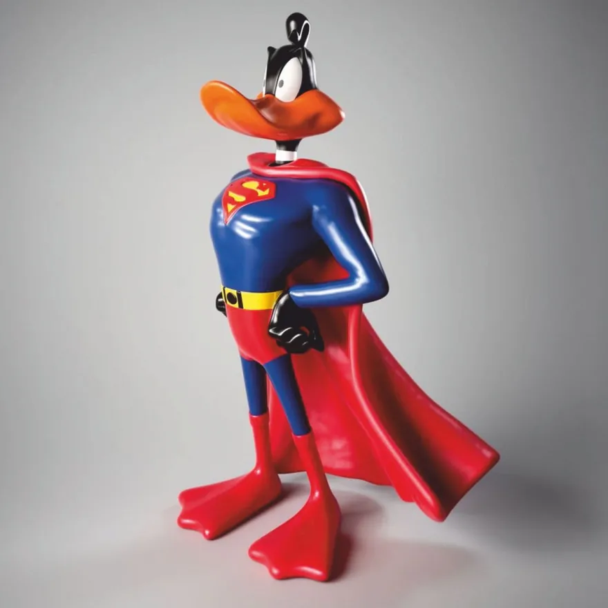 Casa Padrino XXL Deko Skulptur Ente Bunt H. 160 cm - Große Deko Figur