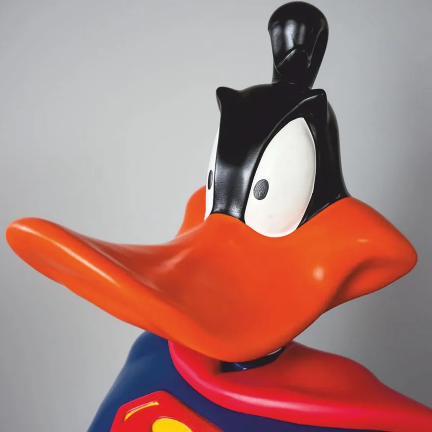 Casa Padrino XXL Deko Skulptur Ente Bunt H. 160 cm - Große Deko Figur