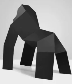 Casa Padrino XXL Deko Skulptur Gorilla Schwarz 175 x H. 170 cm