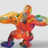 Casa Padrino XXL Deko Skulptur Gorilla Affe Bunt H. 180 cm - Garten Figur