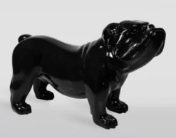 Casa Padrino XXL Deko Skulptur Hund Bulldogge Schwarz 226 cm