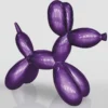 Casa Padrino XXL Deko Skulptur Ballon Hund Lila Metallic 210 cm - Riesige Garten Figur