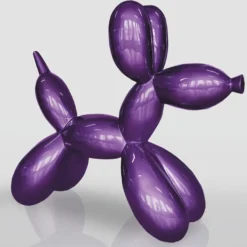 Casa Padrino XXL Deko Skulptur Ballon Hund Lila Metallic 210 cm - Riesige Garten Figur