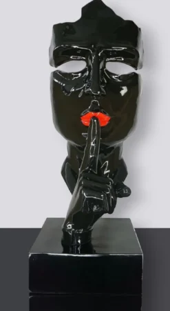 Casa Padrino XXL Deko Skulptur Schwarz / Rot H. 190 cm