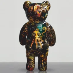Casa Padrino XXL Deko Skulptur Teddybär Bunt H. 140 cm - Große Deko Figur