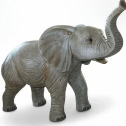 Casa Padrino XXL Deko Skulptur Elefant Grau 175 x H. 123 cm - Garten Figur