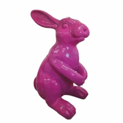 Casa Padrino XXL Deko Skulptur Hase / Osterhase Lila 230 cm - Riesige Garten Figur