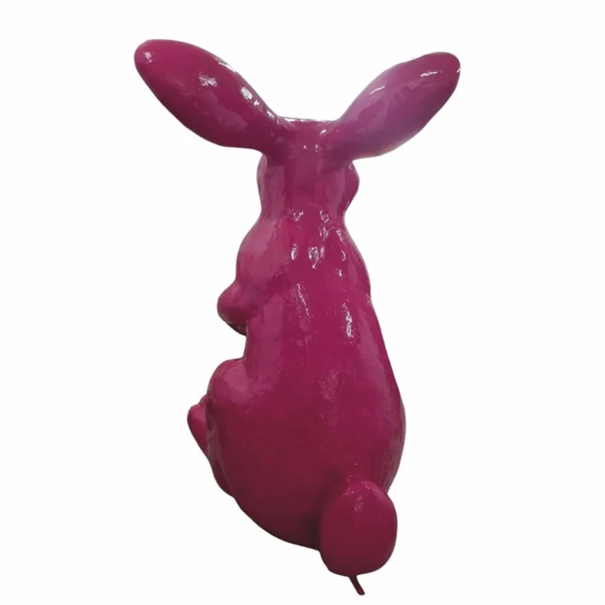 Casa Padrino XXL Deko Skulptur Hase / Osterhase Lila 230 cm - Riesige Garten Figur
