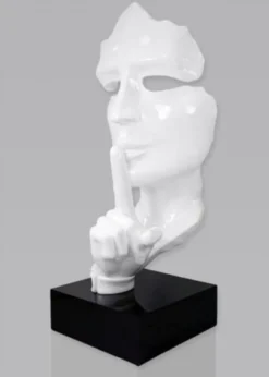Casa Padrino XXL Deko Skulptur Weiß / Schwarz H. 190 cm