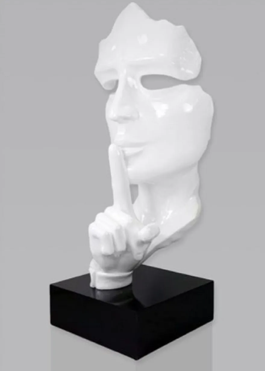 Casa Padrino XXL Deko Skulptur Weiß / Schwarz H. 190 cm