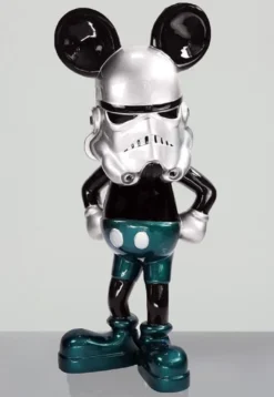 Casa Padrino XXL Deko Skulptur Schwarz / Grün / Silber H. 120 cm - Wohnzimmer & Garten Deko