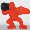 Casa Padrino XXL Deko Skulptur Gorilla mit Fass Rot / Schwarz H. 190 cm - Große Garten Figur