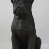 Casa Padrino XXL Deko Skulptur Hund Bulldogge Matt Schwarz H. 170 cm