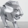 Casa Padrino XXL Deko Skulptur Löwe Silber 290 cm - Abstrakte Tierfigur