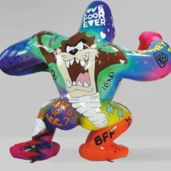 Casa Padrino XXL Deko Skulptur Gorilla Affe Bunt H. 180 cm - Garten Deko Figur