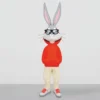 Casa Padrino XXL Deko Skulptur Hase Bunt H. 168 cm - Große Garten Deko Figur