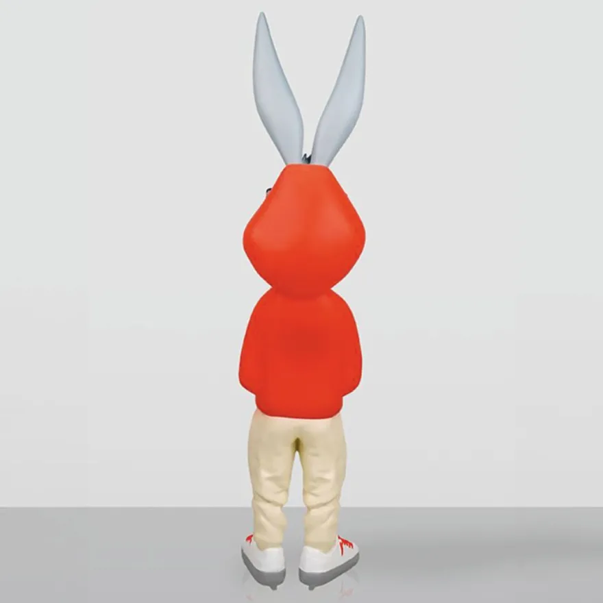 Casa Padrino XXL Deko Skulptur Hase Bunt H. 168 cm - Große Garten Deko Figur