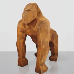 Casa Padrino XXL Deko Skulptur Gorilla Affe Rost H. 128 cm - Große Deko Figur