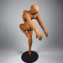 Casa Padrino XXL Deko Skulptur Ballerina Rost / Schwarz H. 165 cm - Lebensgroße Deko Figur - XXL Deko Figur - Wohnzimmer & Garten Deko