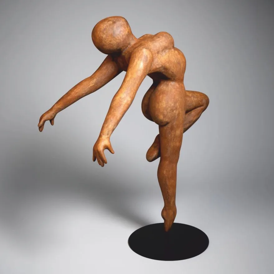 Casa Padrino XXL Deko Skulptur Ballerina Rost / Schwarz H. 165 cm - Lebensgroße Deko Figur - XXL Deko Figur - Wohnzimmer & Garten Deko