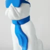 Casa Padrino XXL Deko Skulptur Hund Bulldogge Weiß / Blau H. 196 cm