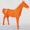 Casa Padrino XXL Deko Skulptur Pferd Orange 220 x H. 190 cm - Lebensgroße Garten Figur