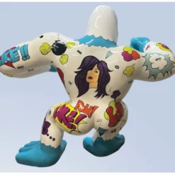 Casa Padrino XXL Deko Skulptur Gorilla Affe Weiß / Bunt 202 x 102 x H. 180 cm