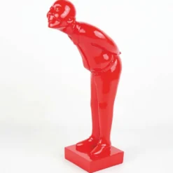 Casa Padrino XXL Deko Skulptur Rot H. 160 cm - Große Deko Figur