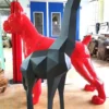 Casa Padrino XXL Deko Skulptur Giraffe Schwarz H. 190 cm