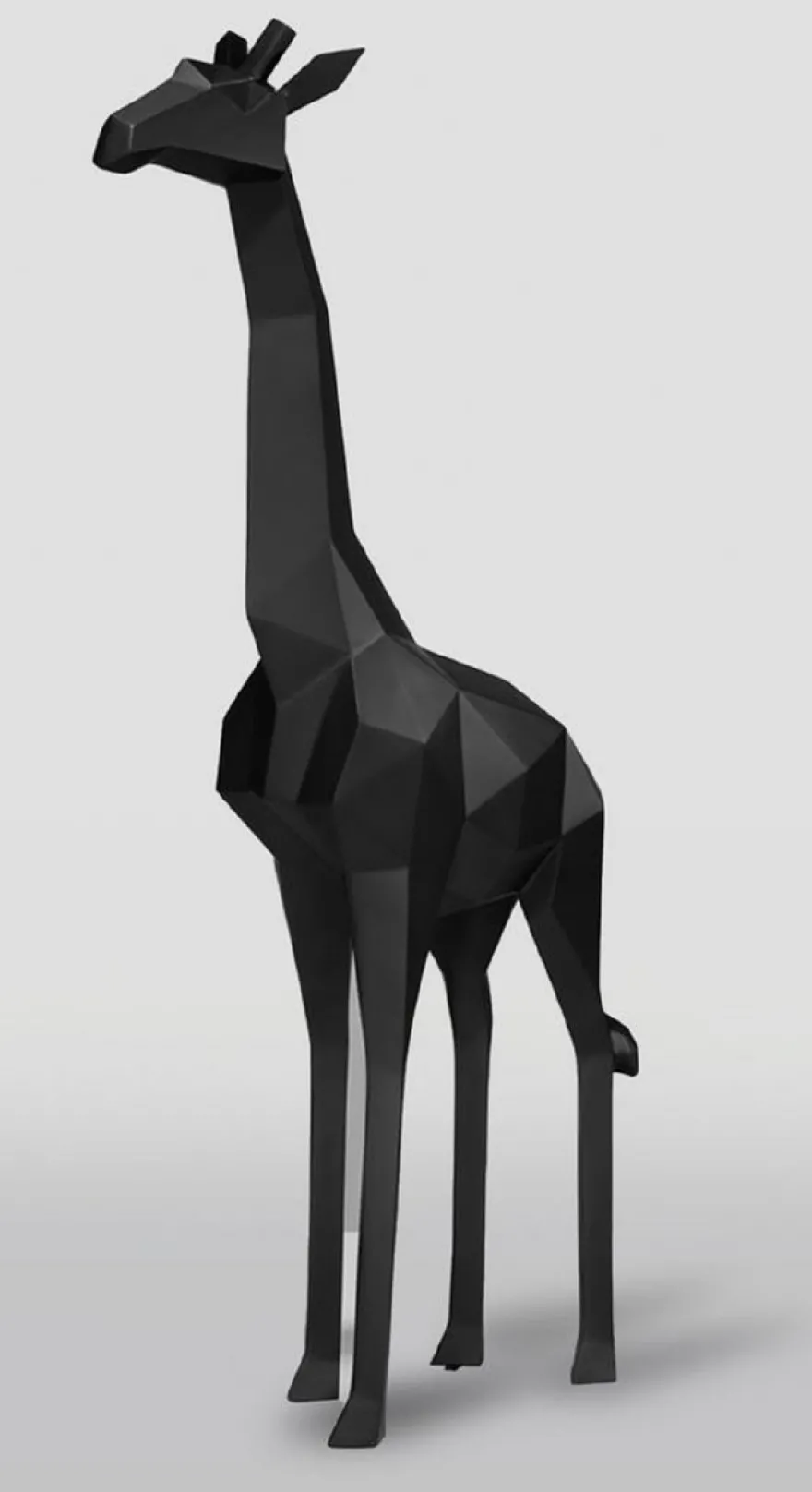 Casa Padrino XXL Deko Skulptur Giraffe Schwarz H. 190 cm