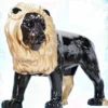 Casa Padrino XXL Deko Skulptur Löwe Schwarz / Gold 185 cm