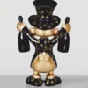 Casa Padrino XXL Deko Skulptur Ente Schwarz / Gold H. 170 cm - Große Deko Figur
