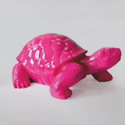Casa Padrino XXL Deko Skulptur Schildkröte Pink 196 cm - Riesige Deko Figur