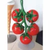 Casa Padrino XXL Deko Tomaten am Stengel mit Ständer Rot / Grün / Grau H. 100 cm