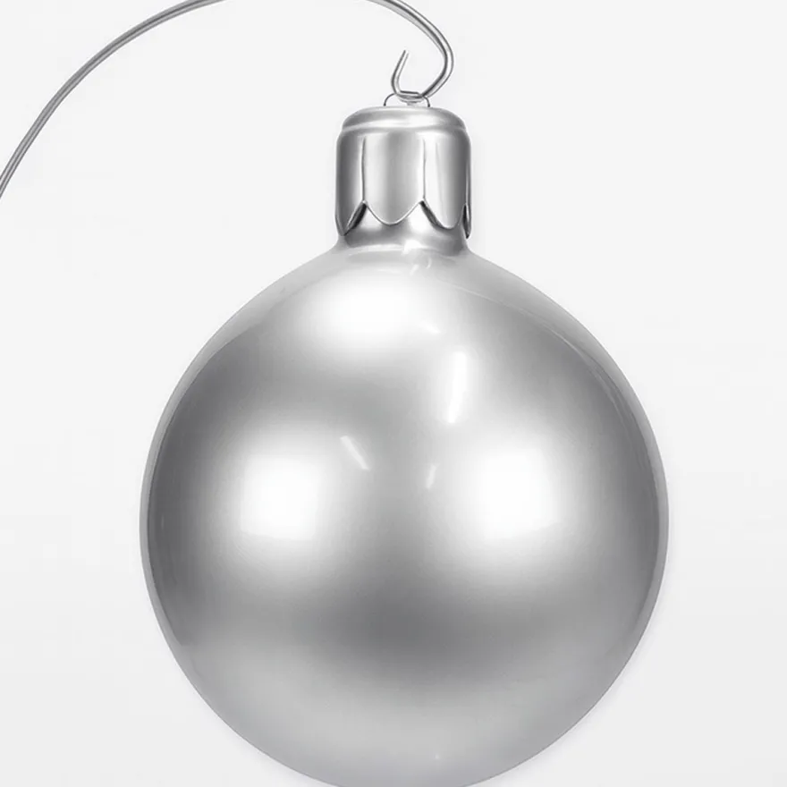 Casa Padrino XXL Deko Weihnachtsbaumkugel Silber H. 90 cm - Weihnachts Deko